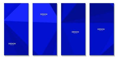 blue brochures with abstract luxury geometric background vector