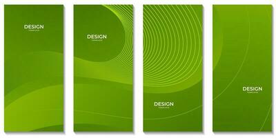 set of brochures. abstract green gradient wave background for business vector