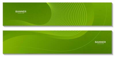 set of banners. abstract green gradient wave background for business vector