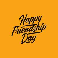 contento amistad día vector ilustración con texto en amarillo antecedentes. amistad día 2023. amistad día tipografía saludo tarjeta creativo idea.