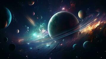 awesome space planet landscape background photo