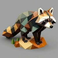 raccoon geometric design illustration photo