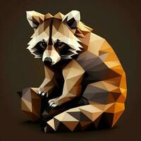 raccoon design geometric illustration photo