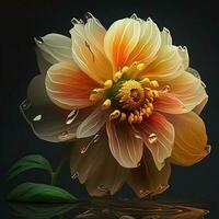 realistic flower on black background illustration photo