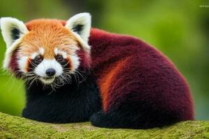 cute red panda cubs in the forest illustration photo