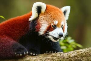 red panda in the jungle illustration design photo