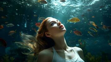beauty underwater realistic illustration template photo