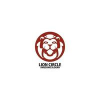 león circulo logo diseño línea color vector