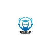 bear polar logo design gradient line art vector