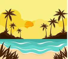 summer paradise island vector background