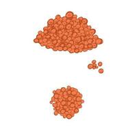 Red caviar vector sketch on isolated white background. Salmon caviar, delicacy, delicious food, hand drawn illustration. Design element