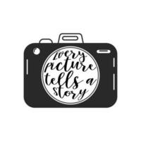 Lettering in a retro camera. Calligraphic inscription, slogan, quote, phrase. Inspirational card, poster, typographic design vector