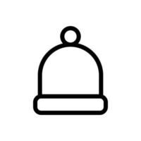 Beanie hat, winter bobble hat icon in line style design isolated on white background. Editable stroke. vector