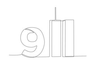 Commemoration of 911 events in America vector