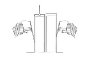 el nosotros bandera y el wtc torre son en el medio vector