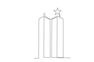 un wtc torre con un estrella en parte superior vector