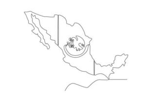 A map and symbol of Mexico in the middle vector