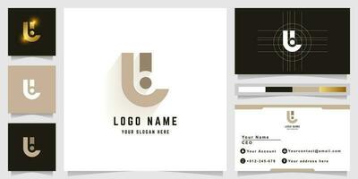 Letter Li or Ji monogram logo with business card design vector