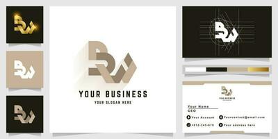 Letter BW or BN monogram logo with business card design vector