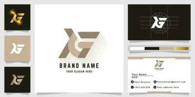 Letter KG or XG monogram logo with business card design vector