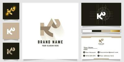 Letter KN or KW monogram logo with business card design vector