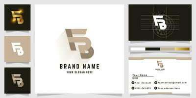 Letter FB or EB monogram logo with business card design vector