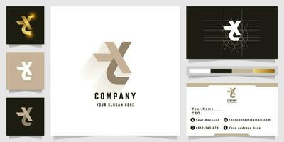 Letter ZX or YX monogram logo with business card design vector