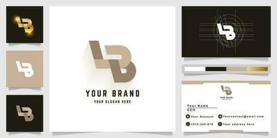 Letter LB or bB monogram logo with business card design vector