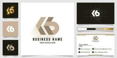 Letter Lb or Cb monogram logo with business card design vector