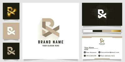 Letter BX or SX monogram logo with business card design vector