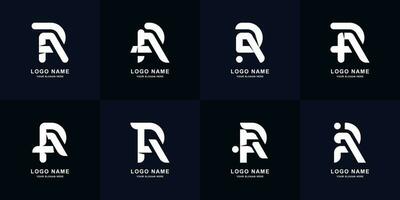 Collection letter AR or RA monogram logo design vector