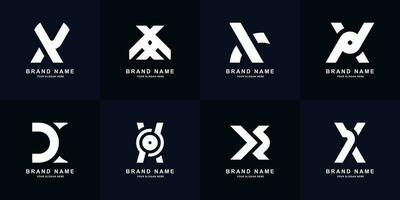 colección letra X monograma logo diseño vector