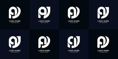 Collection letter AY or PY monogram logo design vector