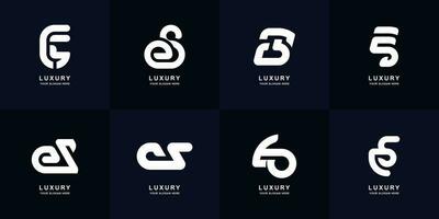 Collection letter ES or SE monogram logo design vector