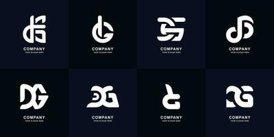 Collection letter DG or GD monogram logo design vector