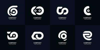 Collection letter CO or OC monogram logo design vector