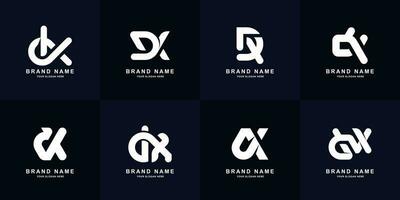 Collection letter DX or XD monogram logo design vector