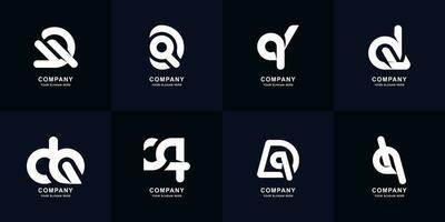 Collection letter DQ or QD monogram logo design vector