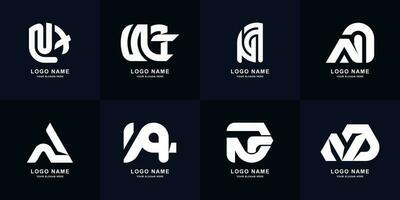 Collection letter NA or AN monogram logo design vector