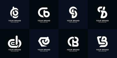 Collection letter CB or BC monogram logo design vector