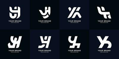 Collection letter YH or HY monogram logo design vector