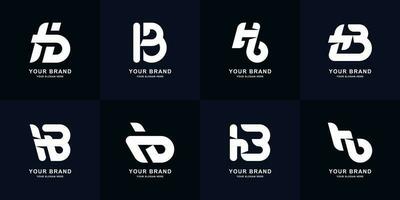 Collection letter HB or BH monogram logo design vector