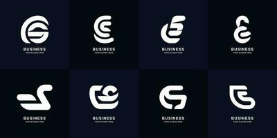 Collection letter CS or SC monogram logo design vector