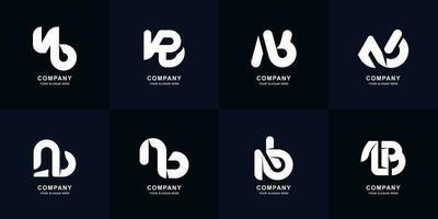 Collection letter NB or BN monogram logo design vector