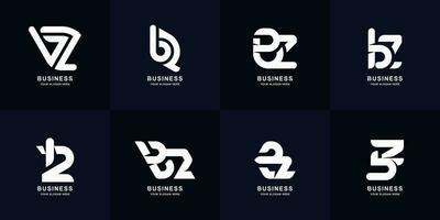Collection letter BZ or ZB monogram logo design vector