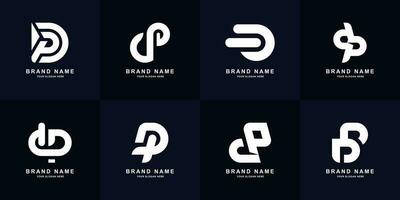 Collection letter DP or PD monogram logo design vector