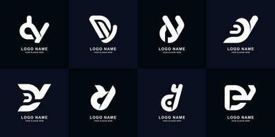 Collection letter DY or YD monogram logo design vector