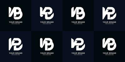 Collection letter NB or VB monogram logo design vector