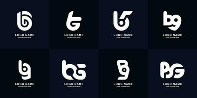 colección letra bg o gb monograma logo diseño vector