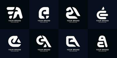 Collection letter EA or AE monogram logo design vector